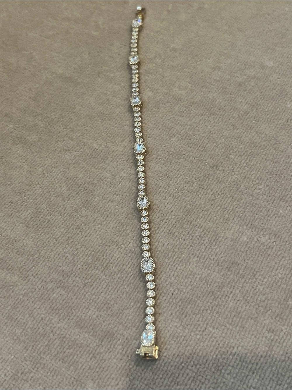 Judith Ripka CZ Sterling 925 Gold Clad Tennis Bracelet - Sparkling Link Design - Picture 8 of 12